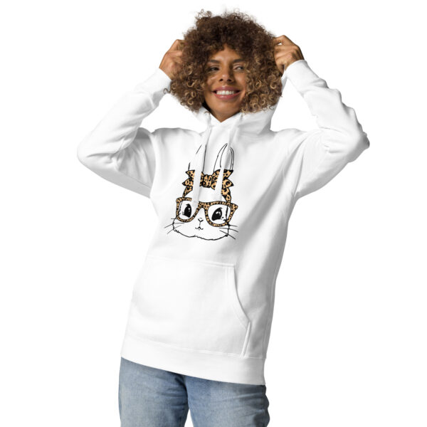 Leopard Cute Bunny With Glasses Hoodie