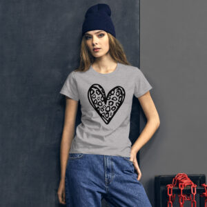 Women’s Leopard Heart Short Sleeve T-shirt